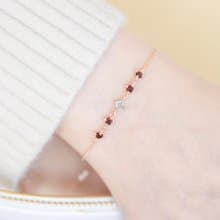 石榴石 拉長石925純銀小方塊多寶石手鍊