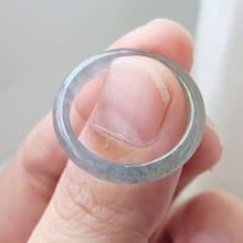 【親翠】天然翡翠 冰綠烏雞手指鐲14號戒圈 | 氣質灰綠