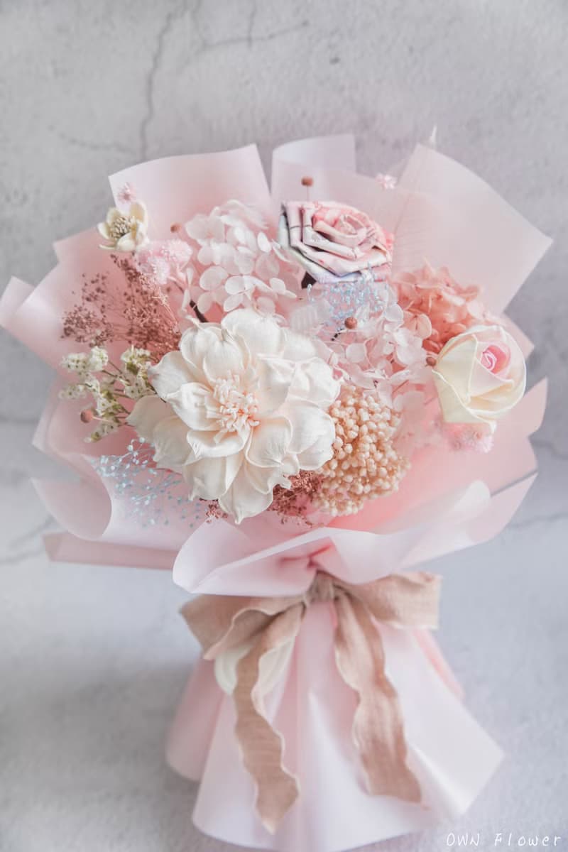 粉色花束/紙鈔花束/鈔票花束/有錢花/錢花束/生日禮物/ 生日花束
