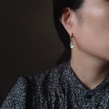 鮑魚貝兩戴式耳環  醫療鋼易扣式耳扣