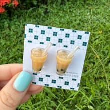台式飲品系列- 珍珠奶茶 手作 耳環
