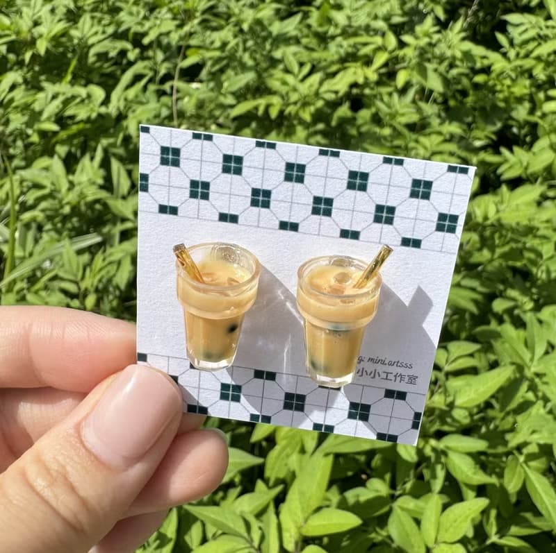 台式飲品系列- 珍珠奶茶 手作 耳環