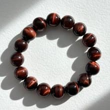 【信念】紅虎眼石純珠手鏈 改善自卑優柔寡斷 堅韌 堅持目標