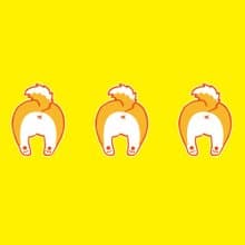 BIG 大號貼紙 系列 - 柴犬大屁屁