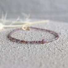 手鍊 二月誕生石 紫水晶 紅寶石 紫幽靈 - 安心 -