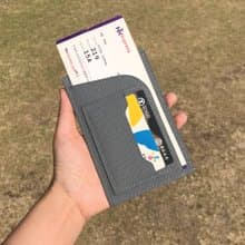 【Passport套/護照夾】灰色十字紋牛皮/旅行/多色可選/手工製造