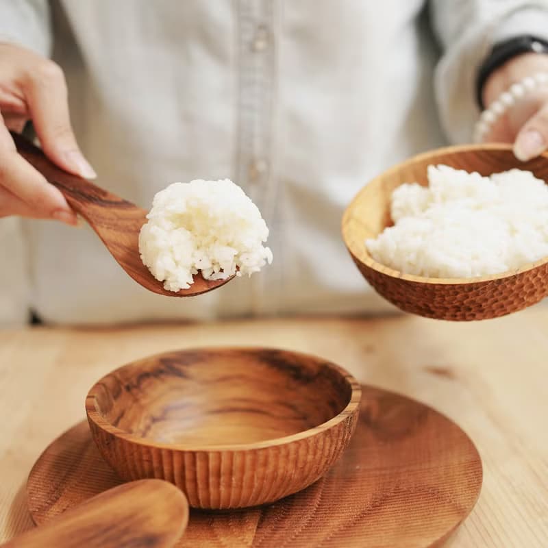 【可站立】天然柚木飯匙/飯勺/-波點款│食用安心不上漆原木製