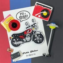 刺繡貼紙-檔車經典紅