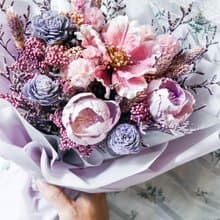 霧紫色乾燥花束