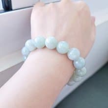 【親翠】天然翡翠 冰大果綠葡萄肉色13mm圓珠 手圍16適合