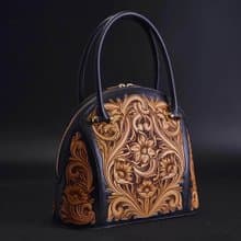 六麵皮雕 手工真皮女包 義大利植鞣牛皮 手提包 【免費刻英文名】