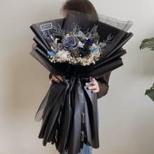 冷黑色 情人節花束 畢業 生日禮物 擴香 永生花 韓式綁花 母親節