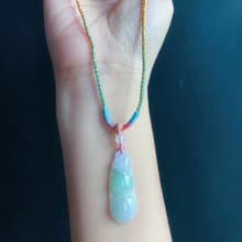 天然緬甸玉翡翠 福豆 設計款 幸福安康 長命百歲 禮物 項鍊