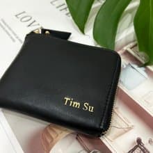 【免費英文燙金】8色 真皮 L型短夾 零錢包 錢包 皮夾 卡夾 禮物