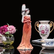 英國製Minton 2007年紅色雅典希臘女神陶瓷人偶雕像雕塑藝術珍藏