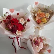 母親節 預購免運∣永生花+乾燥花 |永生康乃馨玫瑰花束