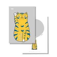 原創明信片/招財貓_小老虎招財貓/原創插畫/貓咪/文創卡片