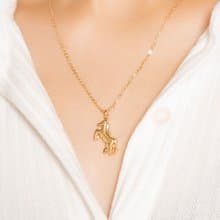 Horse Necklace 生肖系列 馬動物造型項鍊 純銀鍍18K金 送禮推薦