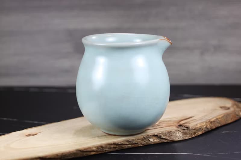 【送禮好物】360~400ml 汝窯無把 手拉坯 咖啡下壺 茶海 公道杯