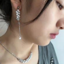 灑花轉圈圈耳環(#1五彩白)  垂墜長耳環