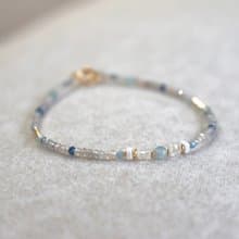 手鍊 帶來正能量 三月誕生石 海藍寶 - 藏彩蛋 -