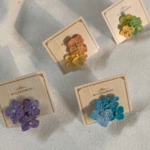 【手作飾品系列】 鉤針編織  紫陽花 繡球花 耳骨夾 耳夾耳環