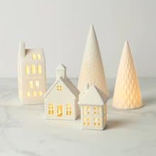美國 MoMA 桌面裝飾 LED 燈 小屋陶瓷裝飾燈 聖誕節禮物燈飾擺件