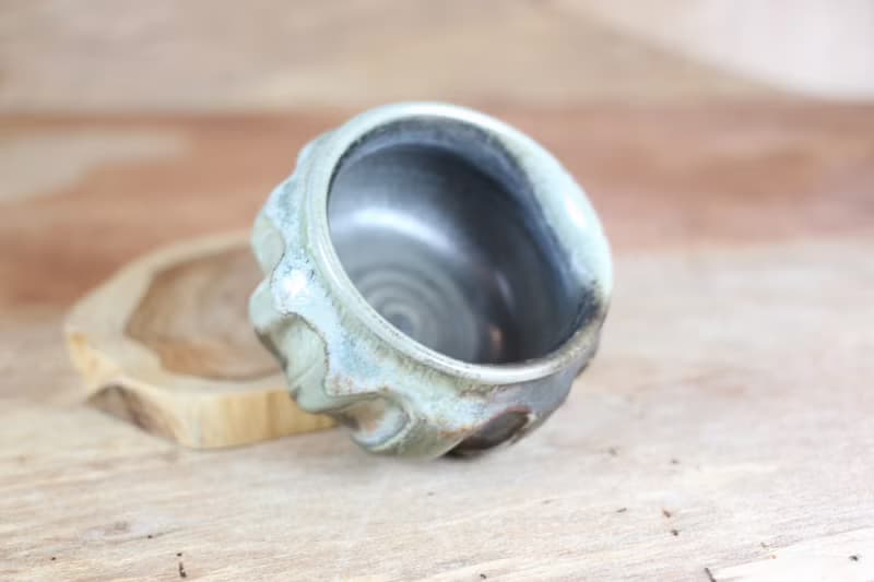 【母親節禮物】柴燒落灰 齒輪紋厚身茶杯 名家葉敏祥手工作