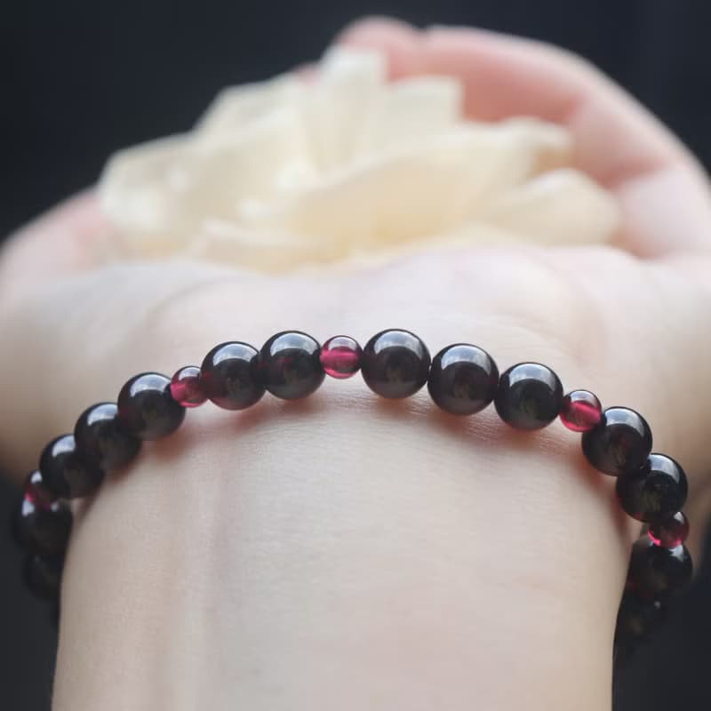 石榴石手鍊-紫牙烏-開運-健康-促進氣血循環