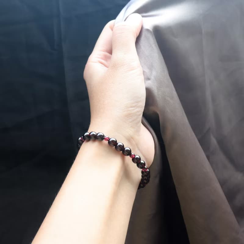 石榴石手鍊-紫牙烏-開運-健康-促進氣血循環