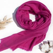 喀什米爾Cashmere/羊絨圍巾/純羊毛圍巾披巾/戒指絨披肩絲巾-桃紅