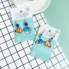 刺繡耳環 | 耳夾 / 耳勾 - Dory & Nemo(簡約款)