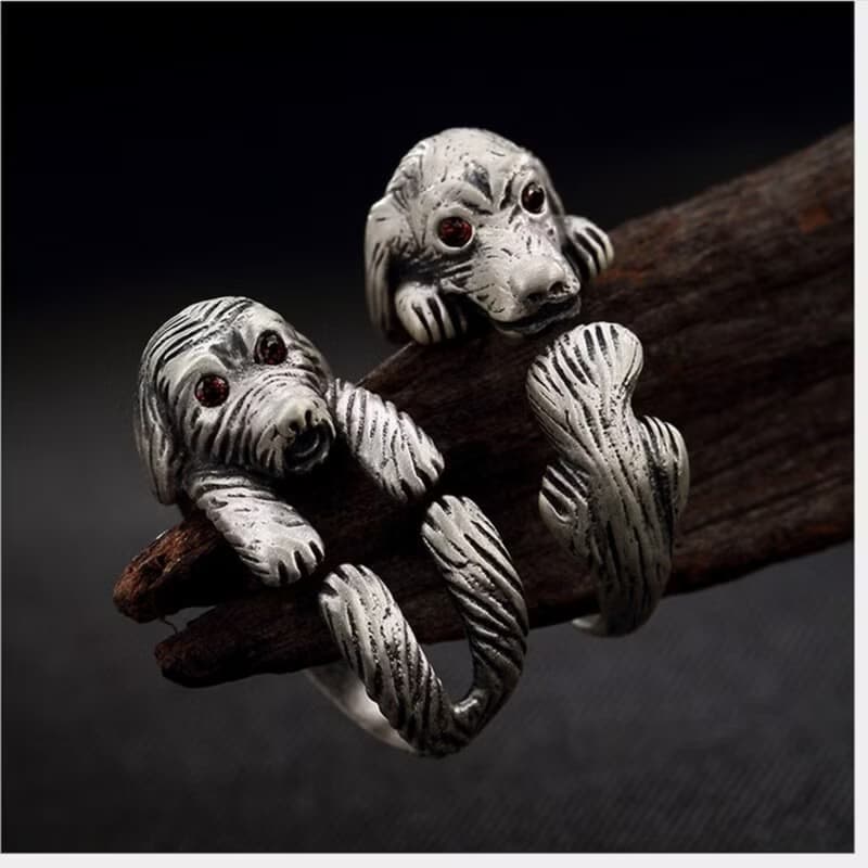 Real 990 Silver Fine Jewelry Women Vintage Vulcanized Silver Open Finger Rings