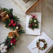 【聖誕限定】永生花手作卡 花圈款.聖誕樹款・交換禮物小物・