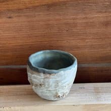 【小陪】刷紋磨砂感內藍茶杯 - 茶杯 杯 生活食器 高台  陶器 盆