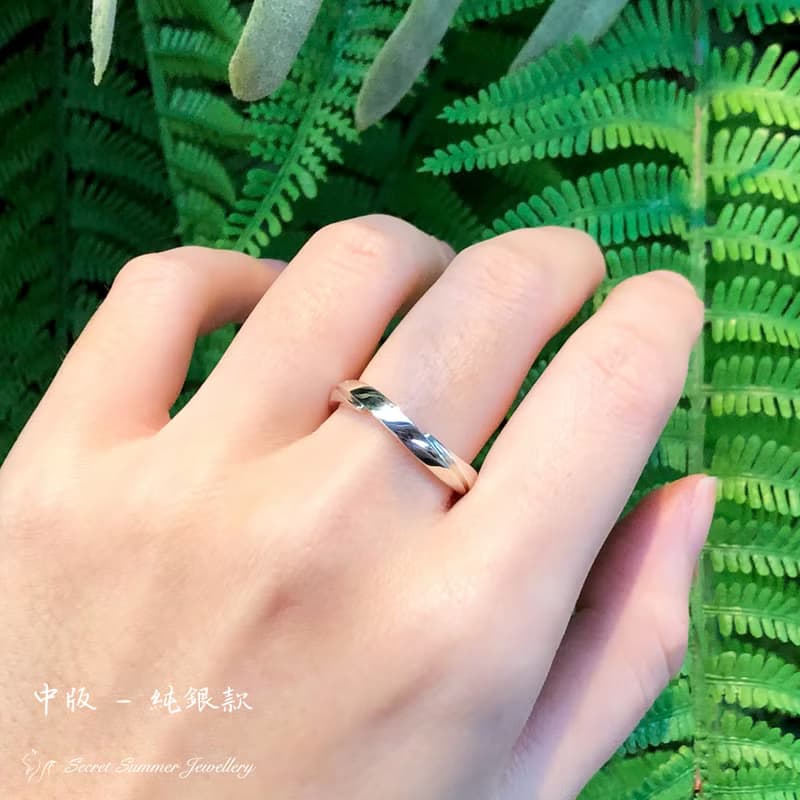 手工925純銀【簡約百搭刻字對戒】相遇 - 小資婚戒.情人節.聖誕節