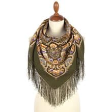 Authentic Pavlovo Posad Russian Shawl Scarf Soft 100% Wool 89x89 cm 2003-9
