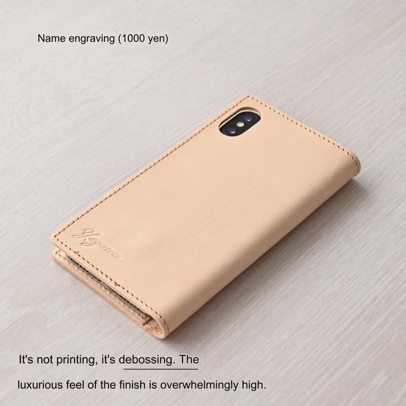 名入れ 全機種対応 手帳型 スマホケース 本革 姫路レザー 【 生成り 】 アウトドア レジャー 誕生日 プレゼント ギフト メンズ AG01M