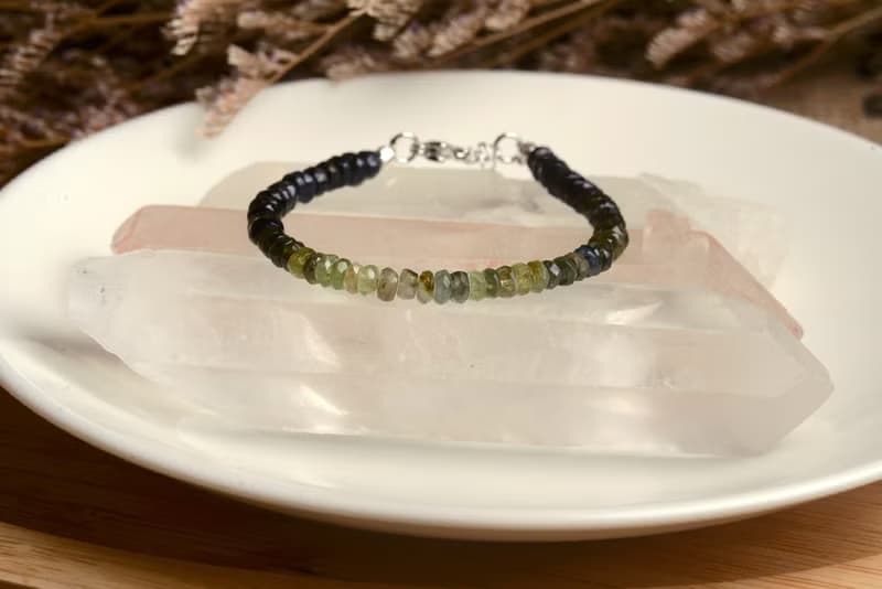 【神山晶礦】天然通透鑽切綠碧璽手鍊