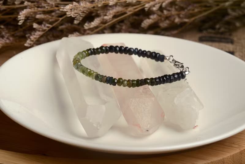 【神山晶礦】天然通透鑽切綠碧璽手鍊