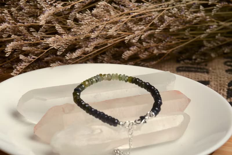 【神山晶礦】天然通透鑽切綠碧璽手鍊