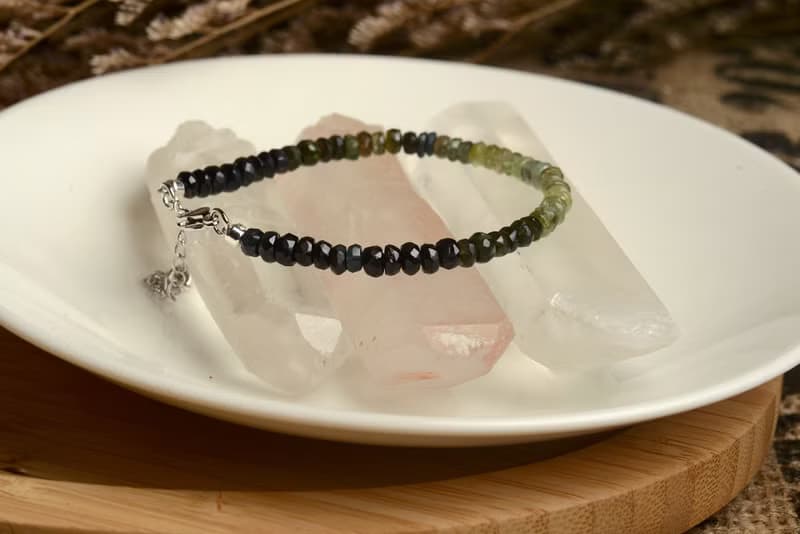 【神山晶礦】天然通透鑽切綠碧璽手鍊