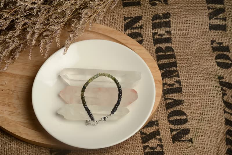 【神山晶礦】天然通透鑽切綠碧璽手鍊