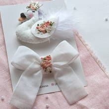 刺繡髮夾白天鵝寶寶髮夾天鵝生日派對