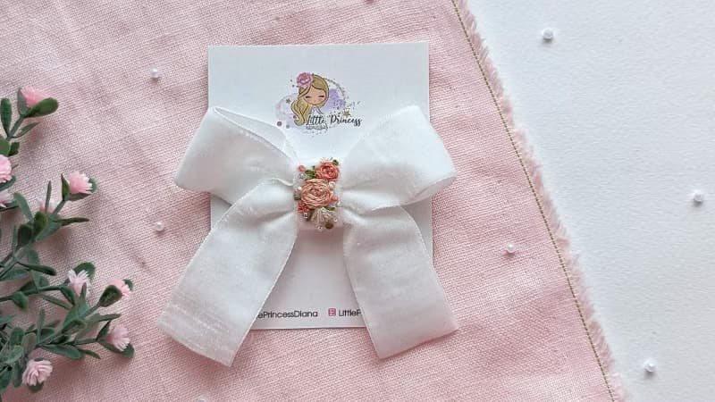 刺繡髮夾白天鵝寶寶髮夾天鵝生日派對