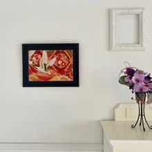 色打掛からつくるきものアートパネル　刺繍着物 和モダン 和風インテリア 鶴 プレゼント 結婚祝 新築祝 長寿祝 縁起物 額装インテリア　040