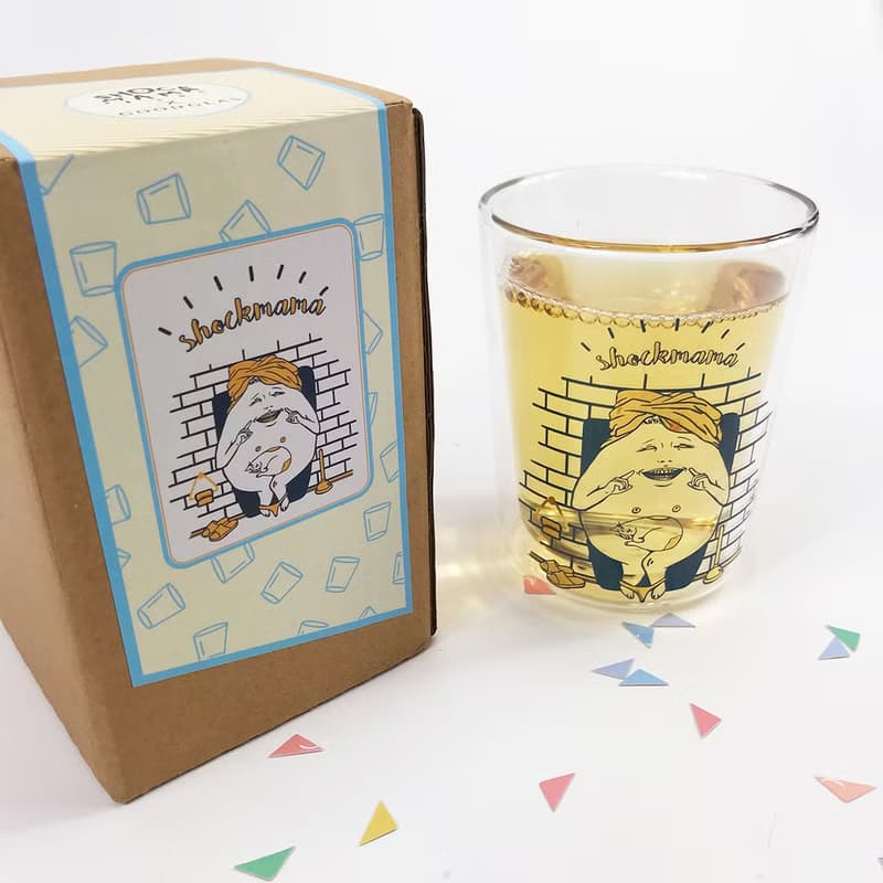 微笑蛋寶 雙層玻璃杯 真金印刷