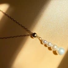 天然淡水珍珠14KGF吊墜項鍊 獨立原創設計 簡約風格 聖誕禮物