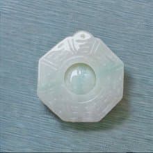 【擋煞‧避邪】飄綠翡翠八卦項鍊 | 天然緬甸玉A貨翡翠 | 送禮