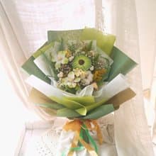 青蔥年少 .綠色系.乾燥花.索拉花.永生花.情人節.畢業花束
